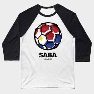 Saba Football Country Flag Baseball T-Shirt